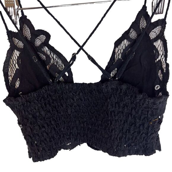 Intimately Free People Lace Bralette Black Embroidered Lace Size XS - Picture 5 of 11